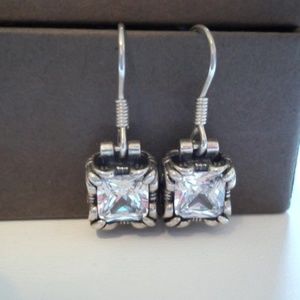 Silpada Stering Silver CZ Uptown Dangle Earrings